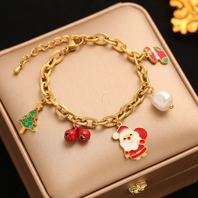 Stainless Steel Snowman Charm Bracelet