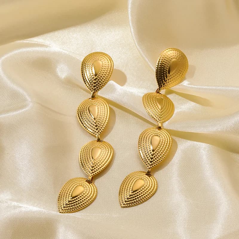 Long Tassel Drop Earrings, Gold Color