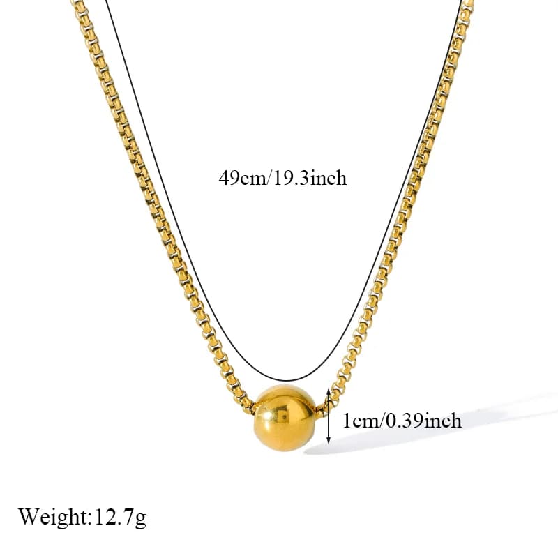 316L Stainless Steel Gold Bead Ball Jewelry Set