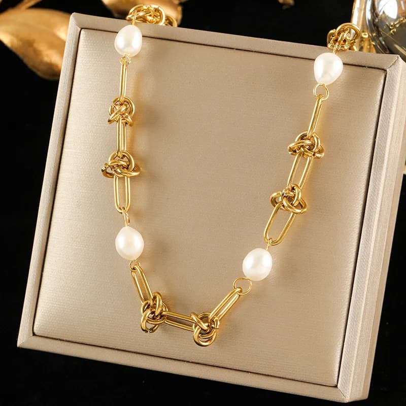 Gold Color Chain Collar Necklace