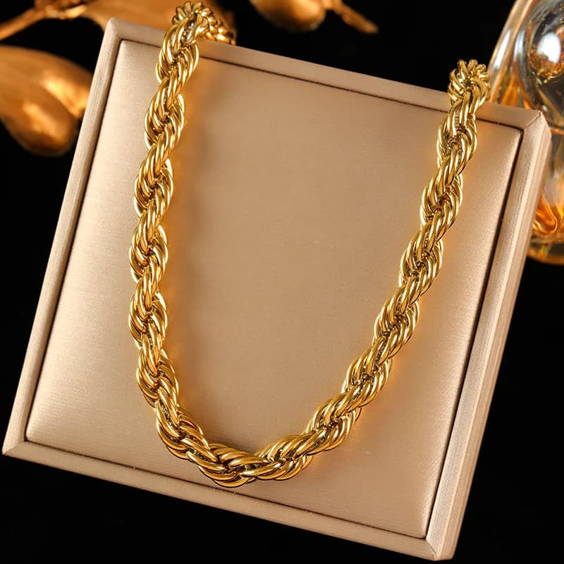 Массивная цепочка 8 мм, позолота 18K
