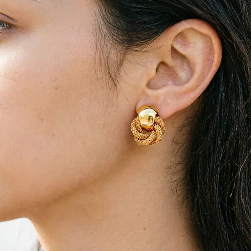 Small Gold Color Stud Earrings