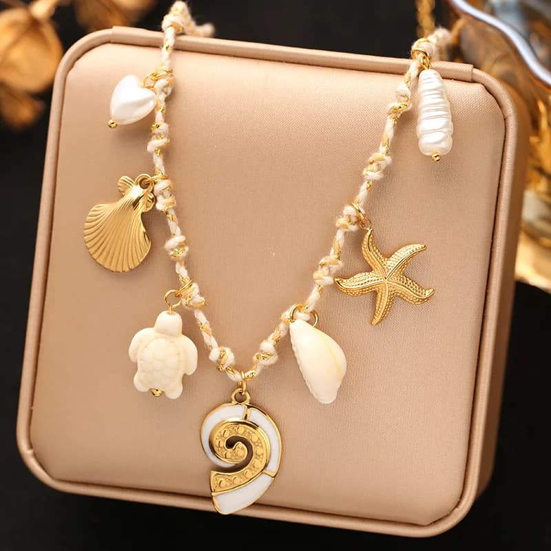 Vintage Sun Pendant Scarf Necklace