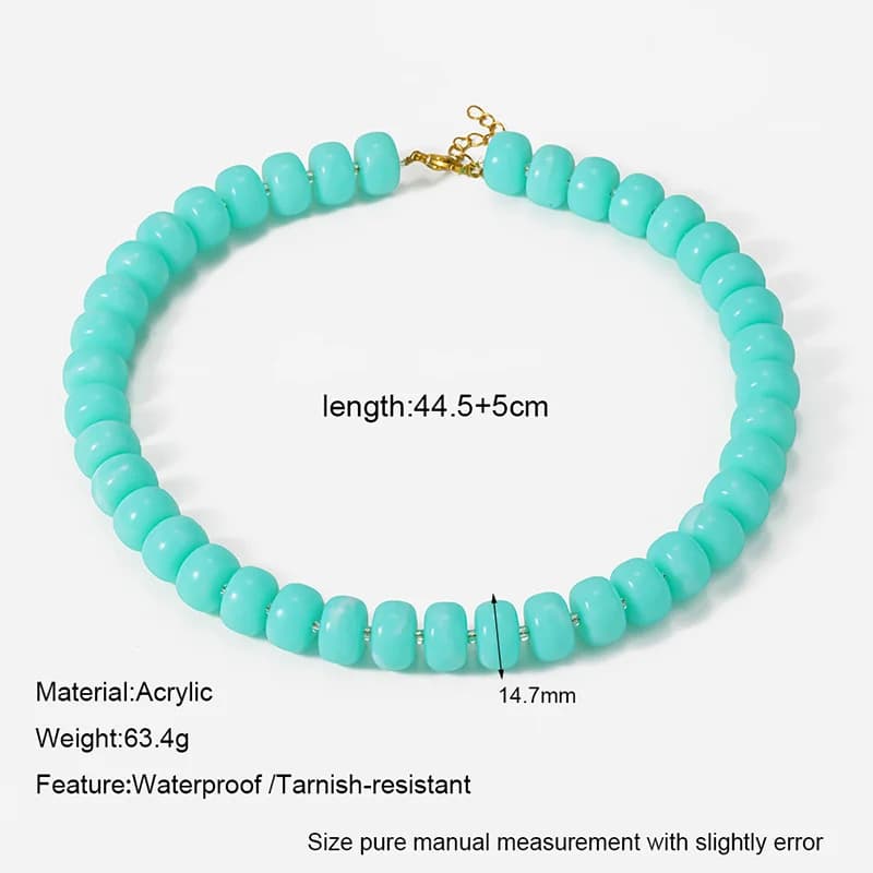 Acrylic Resin Beaded Collar Necklace