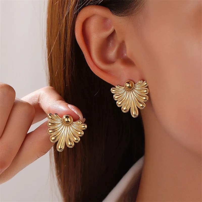 18K Gold Plated Creative Stud Earrings
