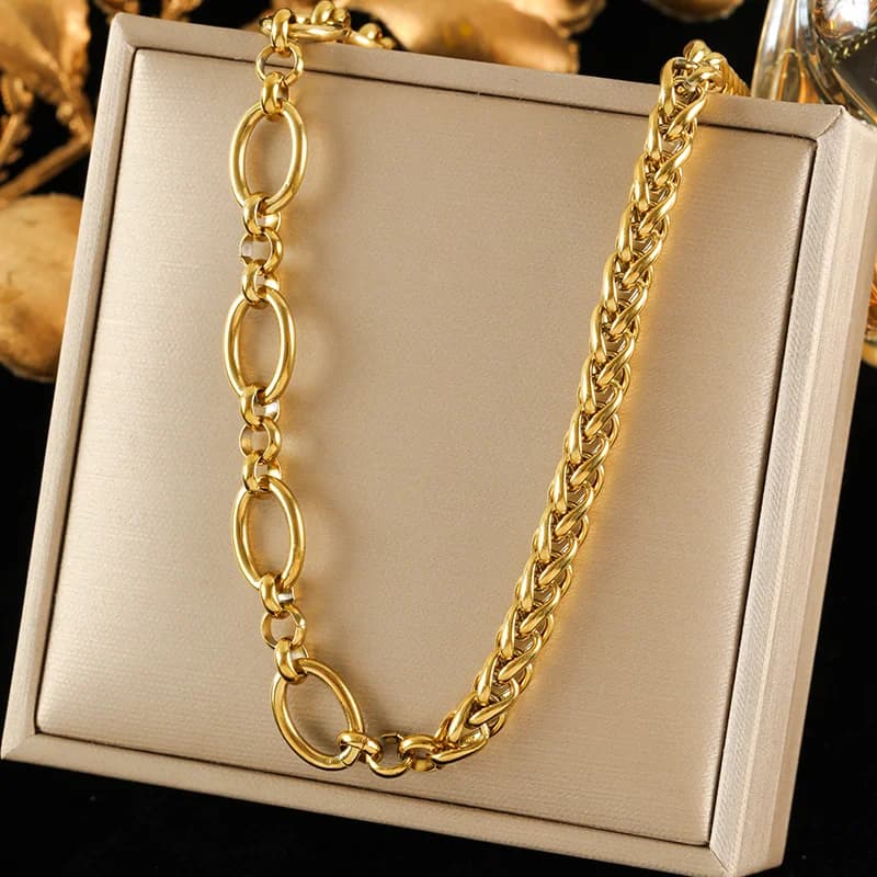 Gold Color Chain Collar Necklace