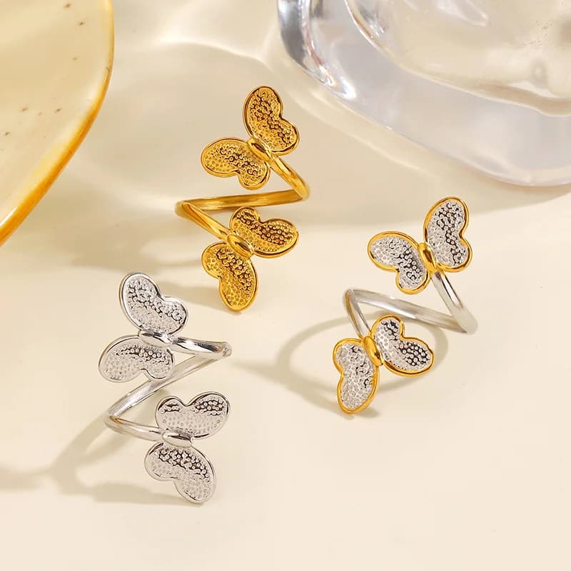 Butterfly Adjustable Stainless Steel Finger Ring
