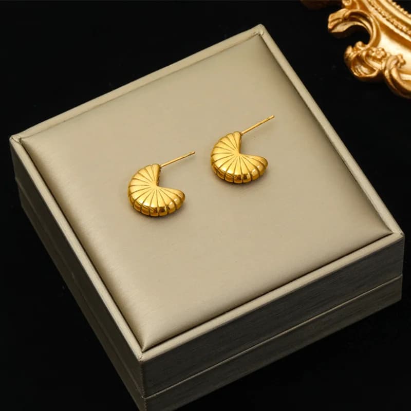 Geometric Twist Earrings, Gold Color
