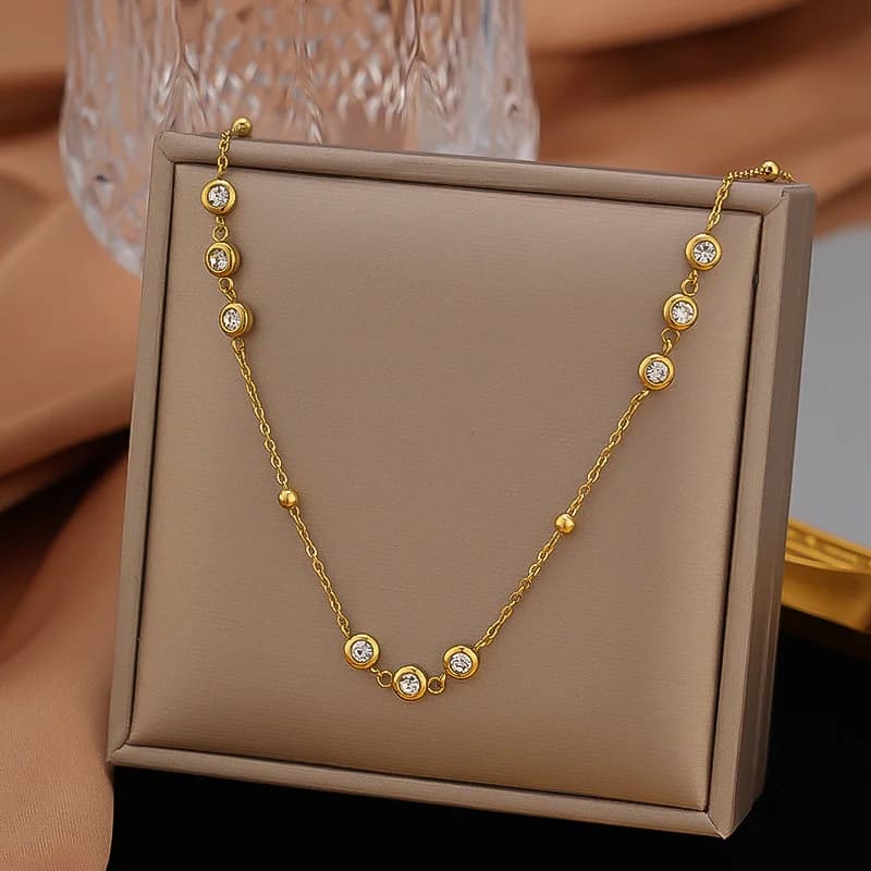Delicate Gold Bead Long Y-Shaped Pendant Necklace