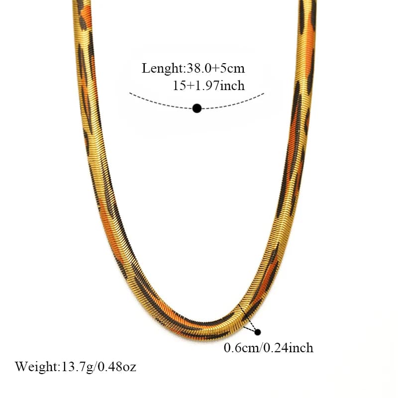 Snake Flat Chain Necklace and Bracelet Set