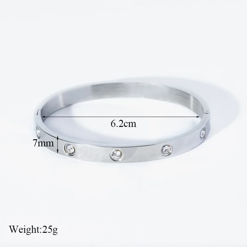 3-Color Zircon Bangles Bracelet
