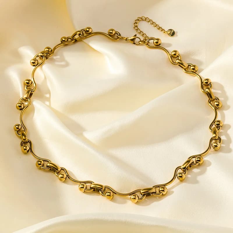 Массивная цепочка на шею из нержавеющей стали, золотистый цвет