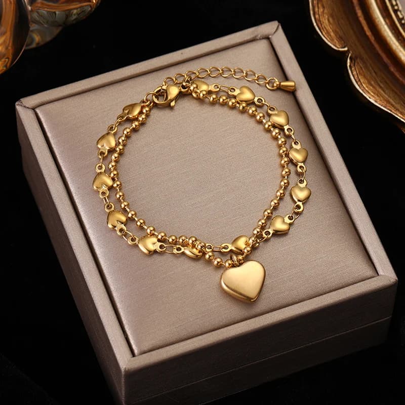 Gold Color Multiple Charms Bracelet