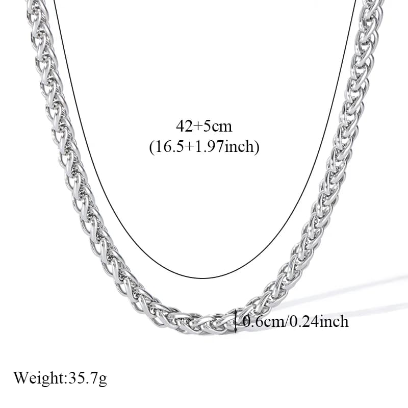 Thick Silver Color Chain Necklace