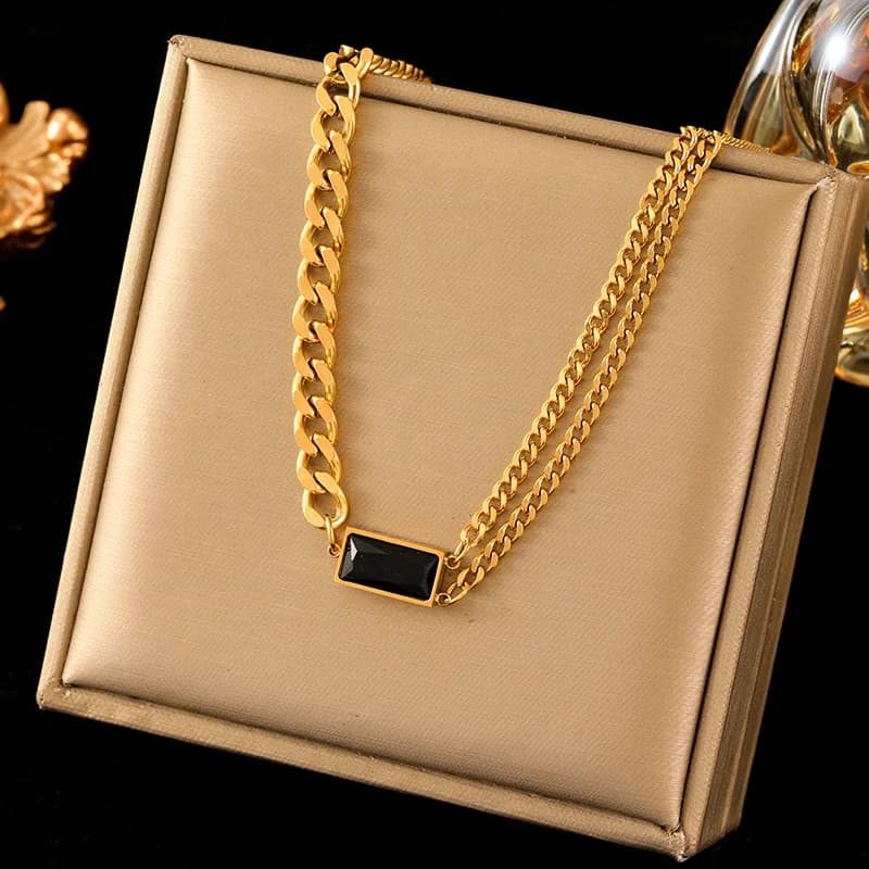 Colorful Zircon Crystal Necklace
